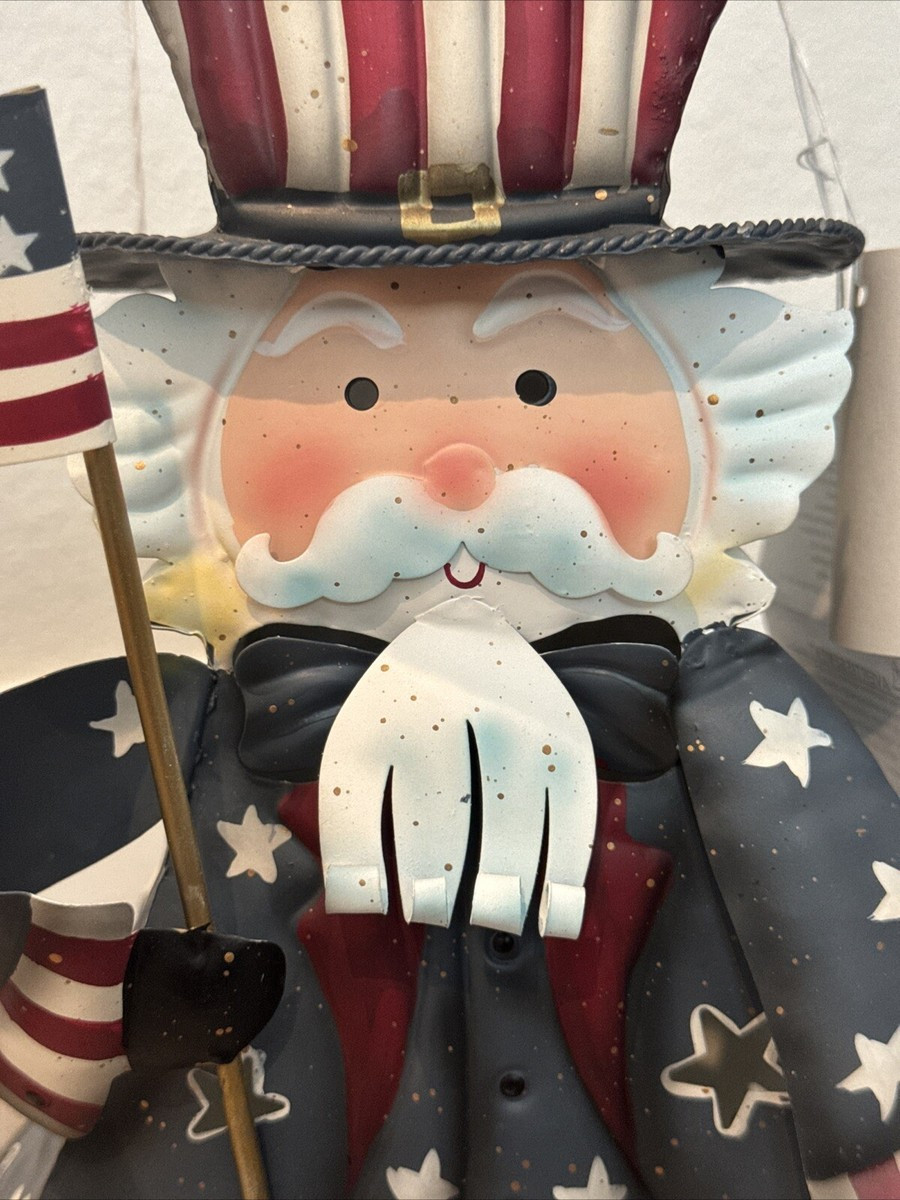 NEW Home Interiors Americana Uncle Sam Tin Lantern Candle Holder Patriotic | eBay | eBay US
