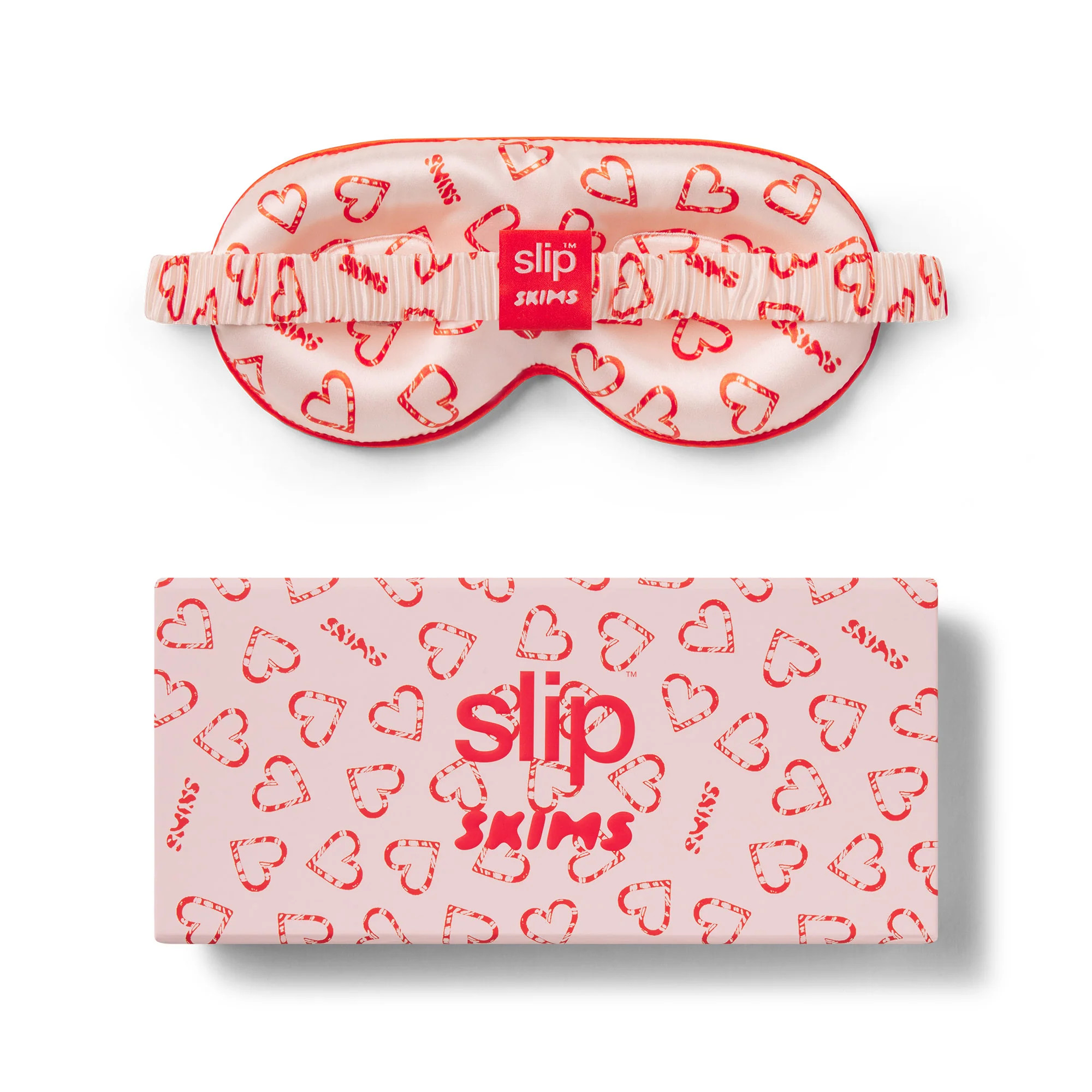 SLIP X SKIMS PURE SILK CONTOUR SLEEP MASK | CHERRY BLOSSOM CANDY HEART PRINT | SKIMS (US)