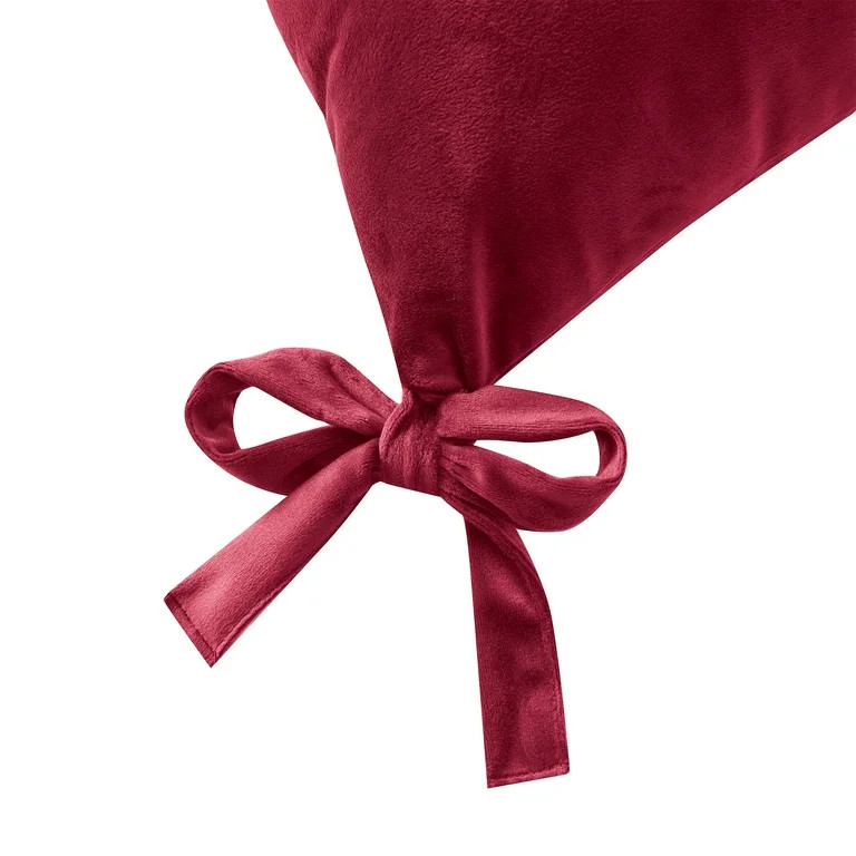 My Texas House 20" x 20" Red Velvet Bow Decorative Pillow Cover | Walmart (US)