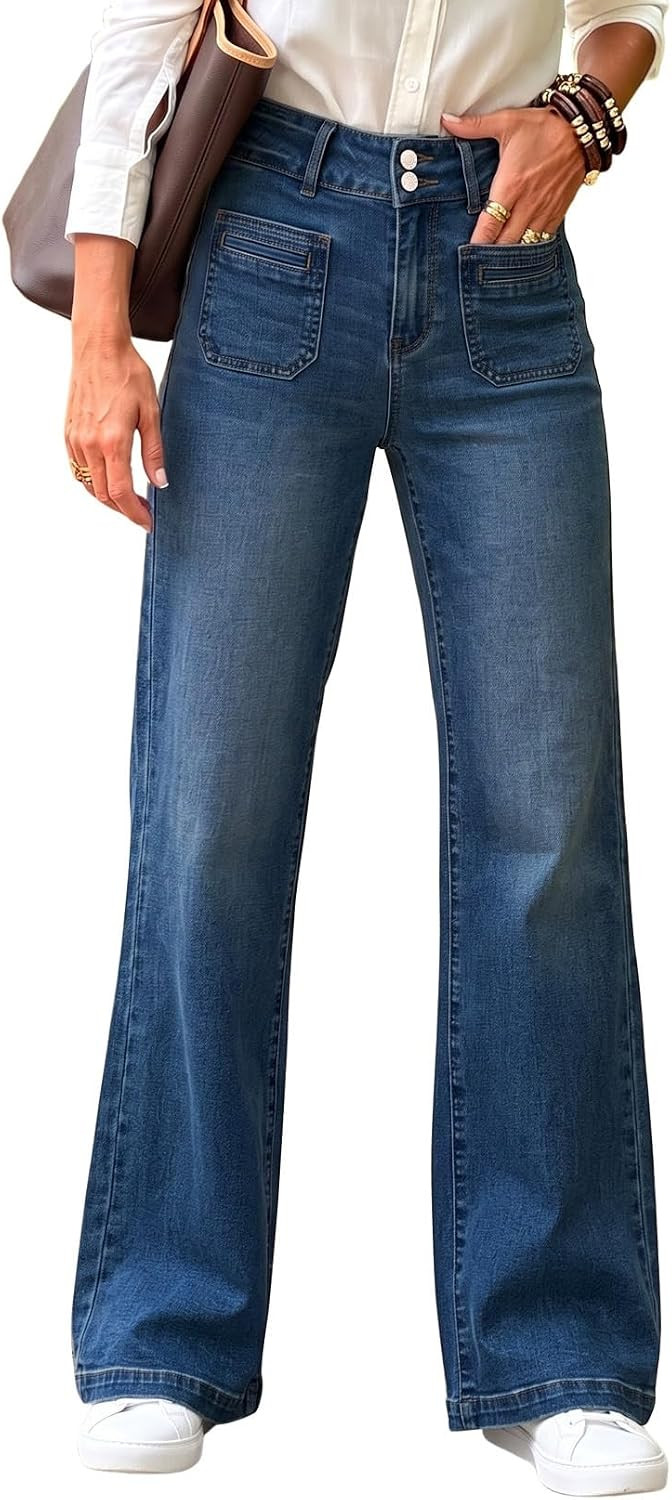 Sidefeel Women's Wide Leg Jeans High Waisted Denim Pants | Amazon (US)