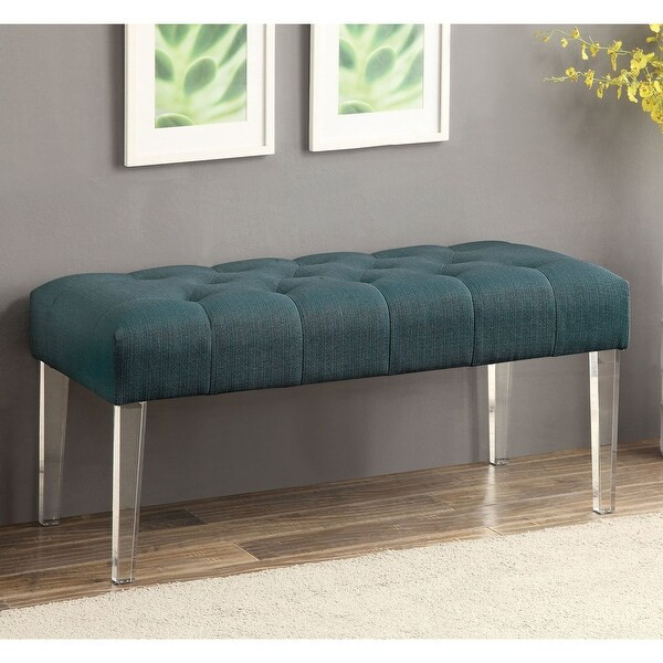 Furniture of America Noor Contemporary Fabric Button Tufted Bench | Bed Bath & Beyond