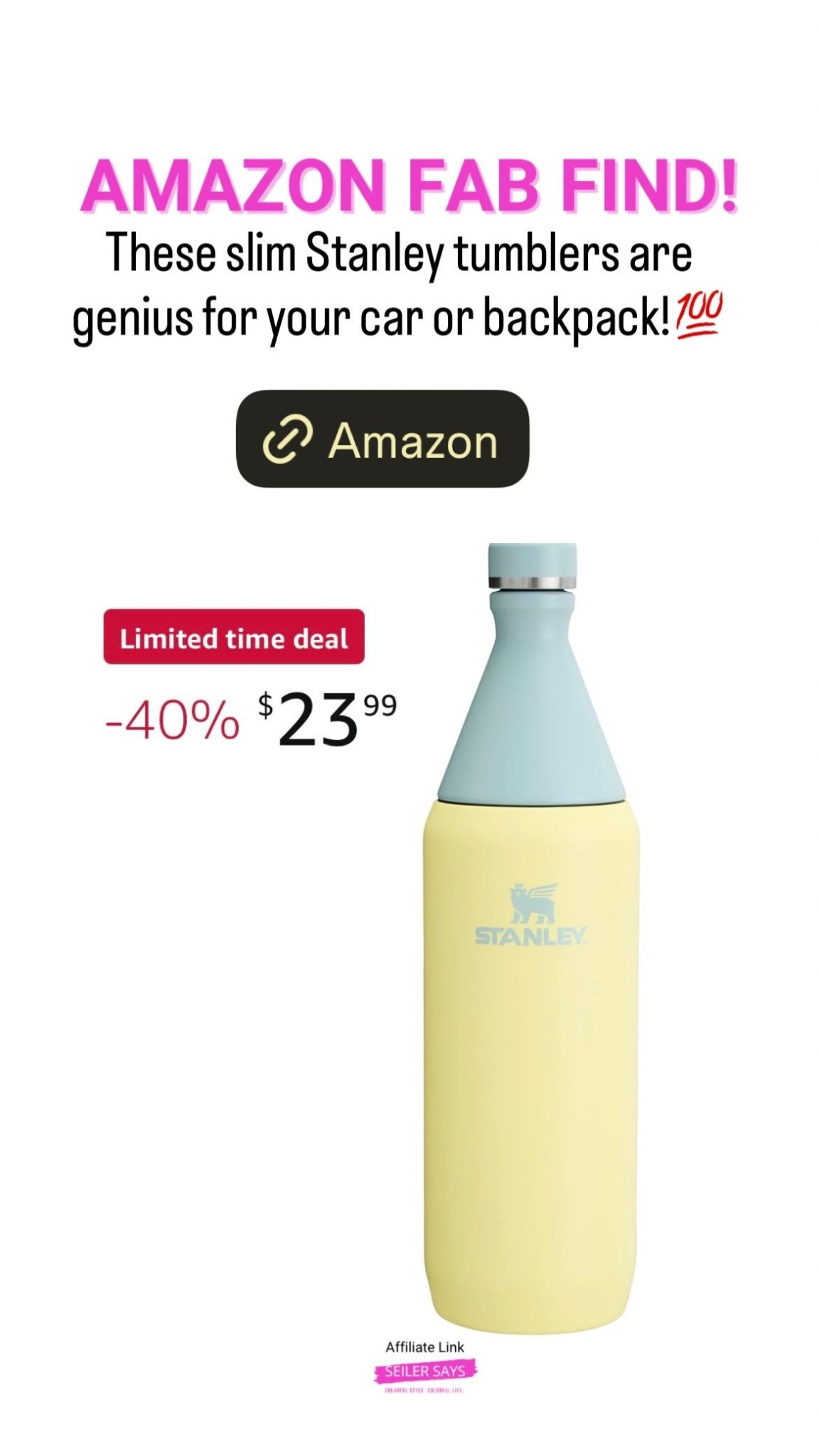 These slim Stanley tumblers are genius for your car or backpack!💯
Soft butter yellow is trending on Amazon.

#LTKOver40 #LTKFamily #LTKActive