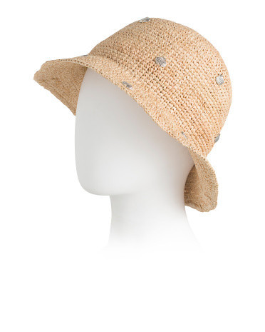 Raffia Bucket Hat With Metal Shell | TJ Maxx