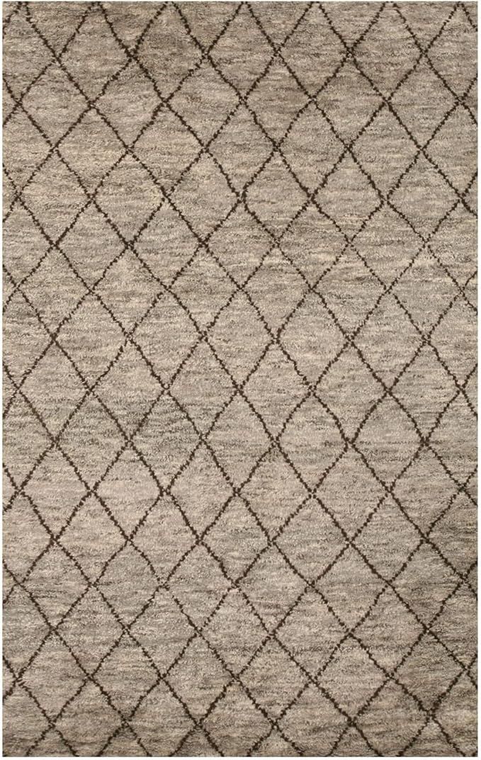 EORC Buy Hand-Knotted Wool Gray Transitional Trellis Moroccan Rug Online | Amazon (US)