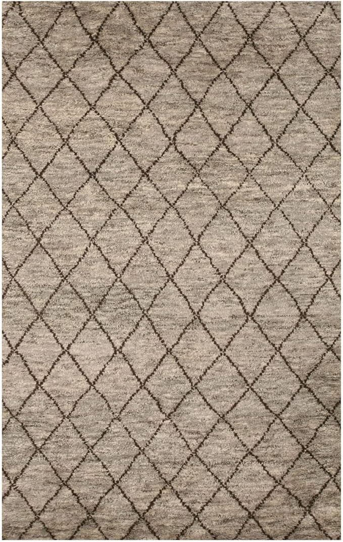 EORC Buy Hand-Knotted Wool Gray Transitional Trellis Moroccan Rug Online | Amazon (US)