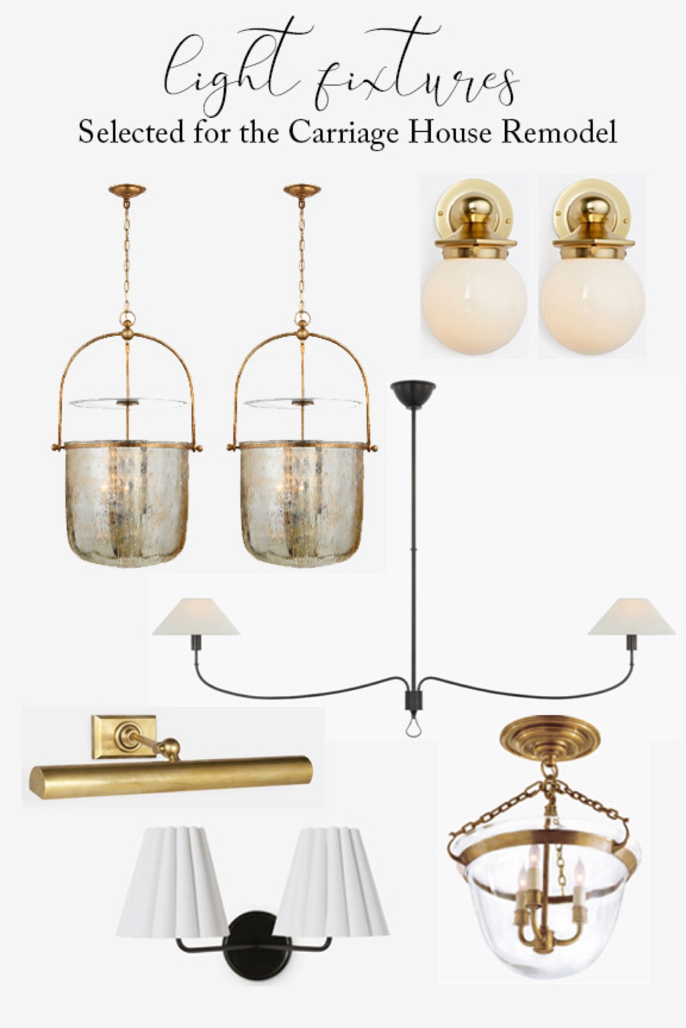 Classic new-traditional light fixtures for the remodel of our historic home in brass and oil rubbed bronze 

#LTKhome