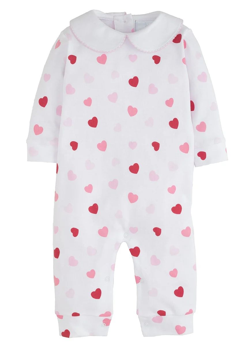 Girl Printed Playsuit - Hearts | Little English