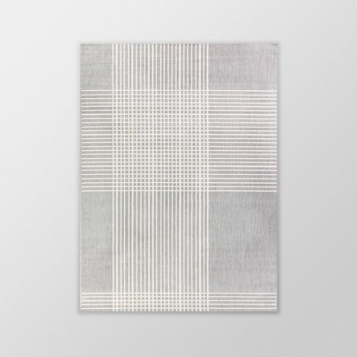 7'10"x10' Plaid Outdoor Rug Gray - Threshold™ | Target
