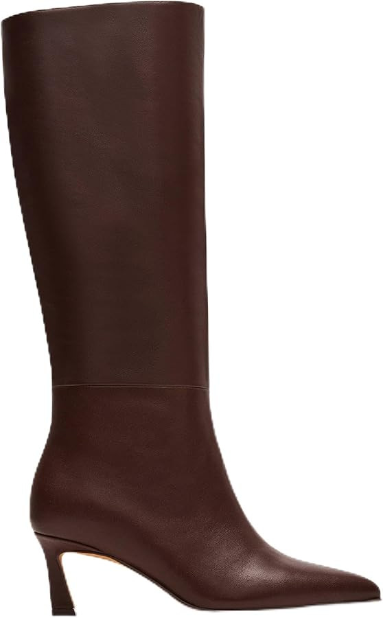 Steve Madden Women's Lavan Knee High Boot, Brown Leather, 10 | Amazon (US)