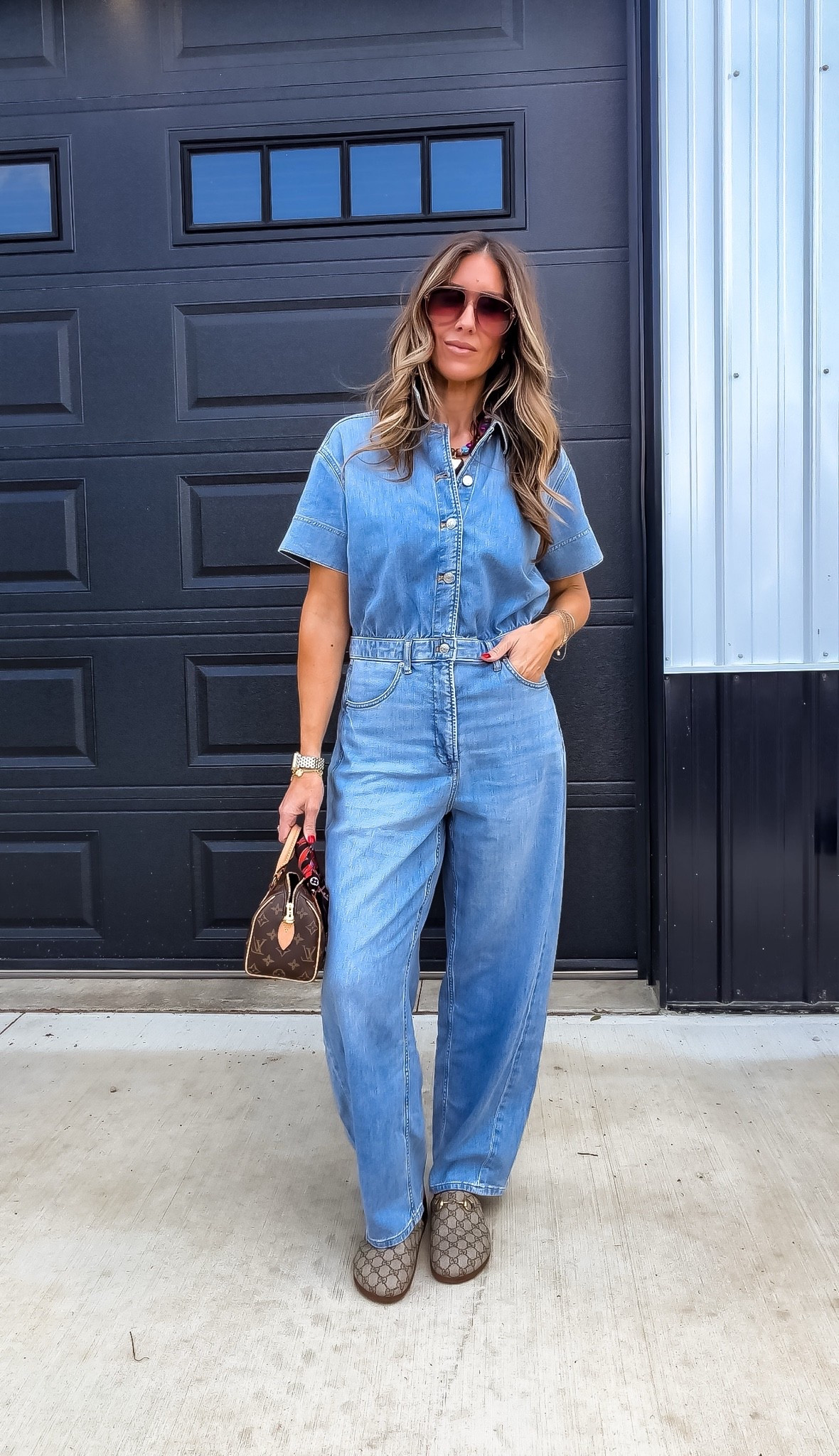 This denim jumpsuit is one of those pieces that makes getting dressed so easy 💙 The relaxed fit gives it that effortless oversized look while still feeling polished and put together. Styled it with statement accessories and comfy loafers for an elevated everyday outfit that works for errands, travel, lunch dates, or casual weekends.

denim jumpsuit outfit, casual chic style, one piece outfit, effortless everyday look, relaxed denim outfit, travel outfit idea, oversized denim trend, comfy stylish outfit, elevated casual wear, everyday mom style, designer inspired accessories, themominstyle

#LTKmomlife #LTKSeasonal #LTKootd