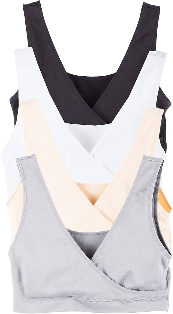 Caramel Cantina 4 Pack Nursing Maternity Women’s Sleep Comfort Bralette Bra | Amazon (US)