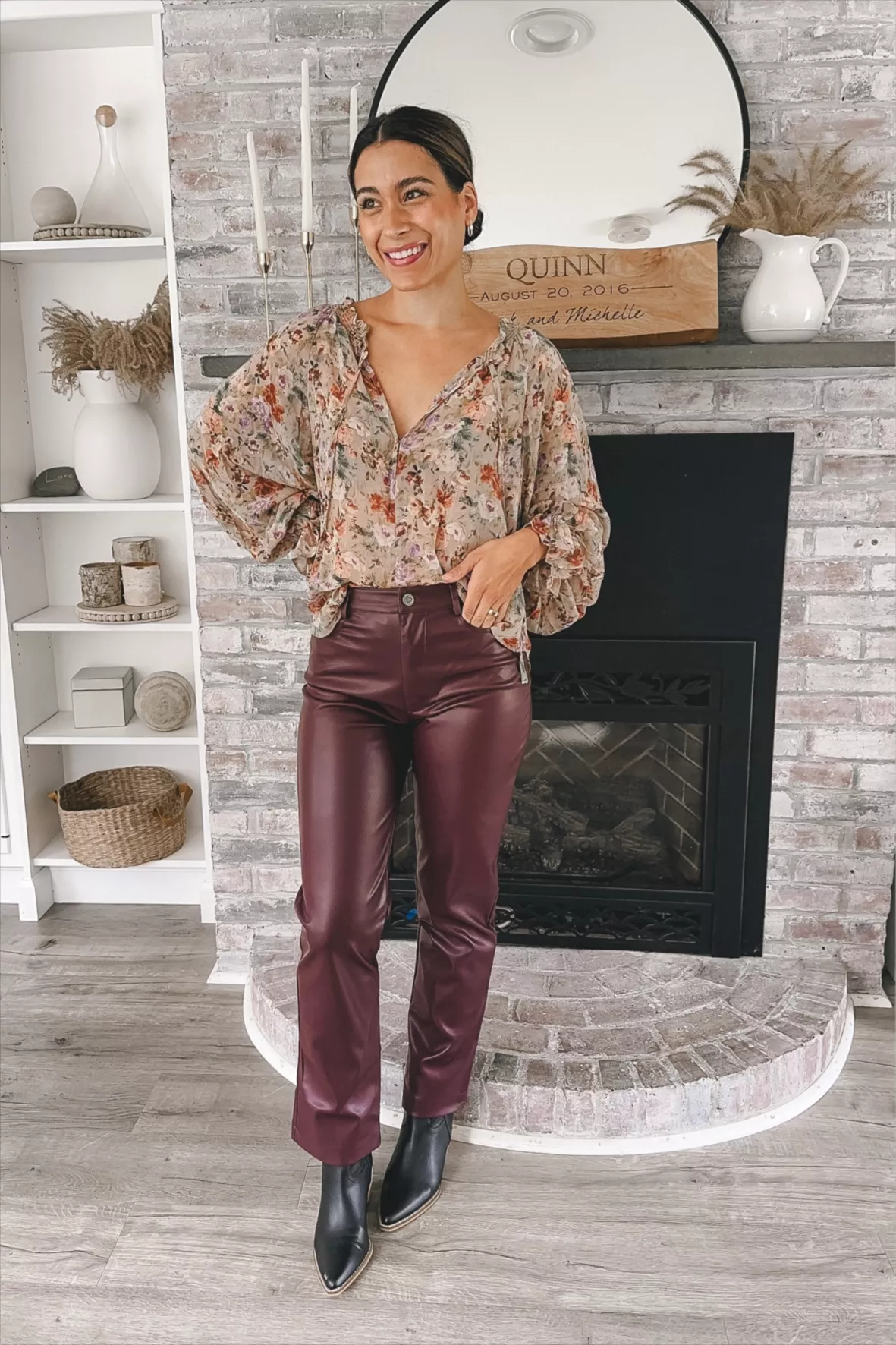  Burgundy Leather Pants
