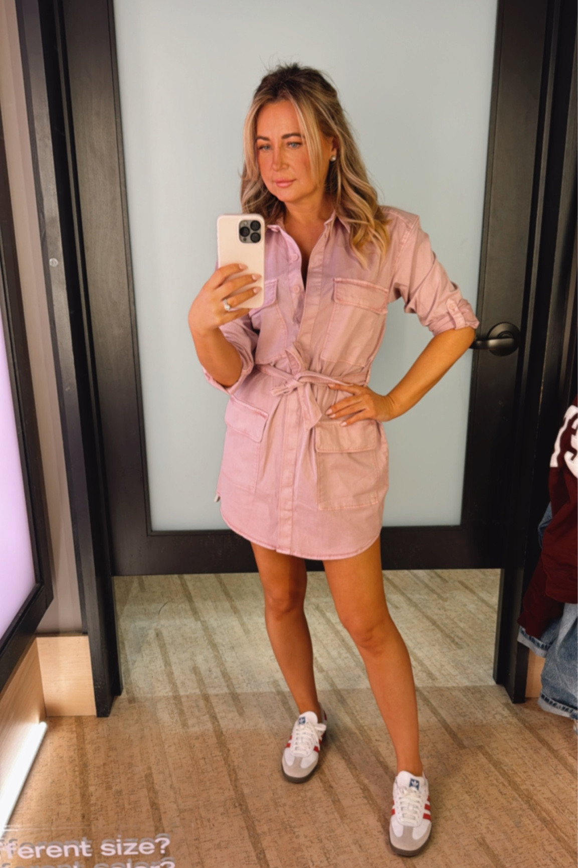 pink utility dress Rosetta Utility Pocket Mini Dress - Dresses