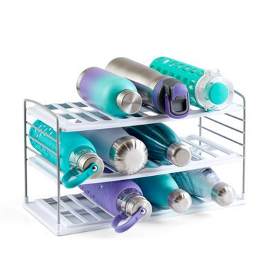 YouCopia UpSpace 3 Shelf Wide Bottle Organizer: Freestanding Water Bottle Storage with Non-Slip Grip, Clear | Target