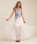 Pieced Lace Maxi Skirt | Buckle
