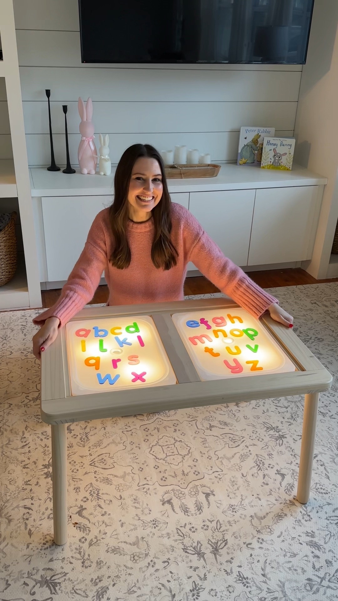 Easy sensory bin idea for toddlers!! This was such an easy way for us to practice our abc’s using the IKEA flisat sensory table and trofast bins, remote controlled multi-colored puck lights and these fun translucent alphabet letters! 

#LTKkids #LTKfamily #LTKbaby