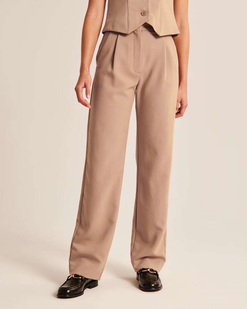 Women's Tailored Straight Pant | Women's Bottoms | Abercrombie.com | Abercrombie & Fitch (US)