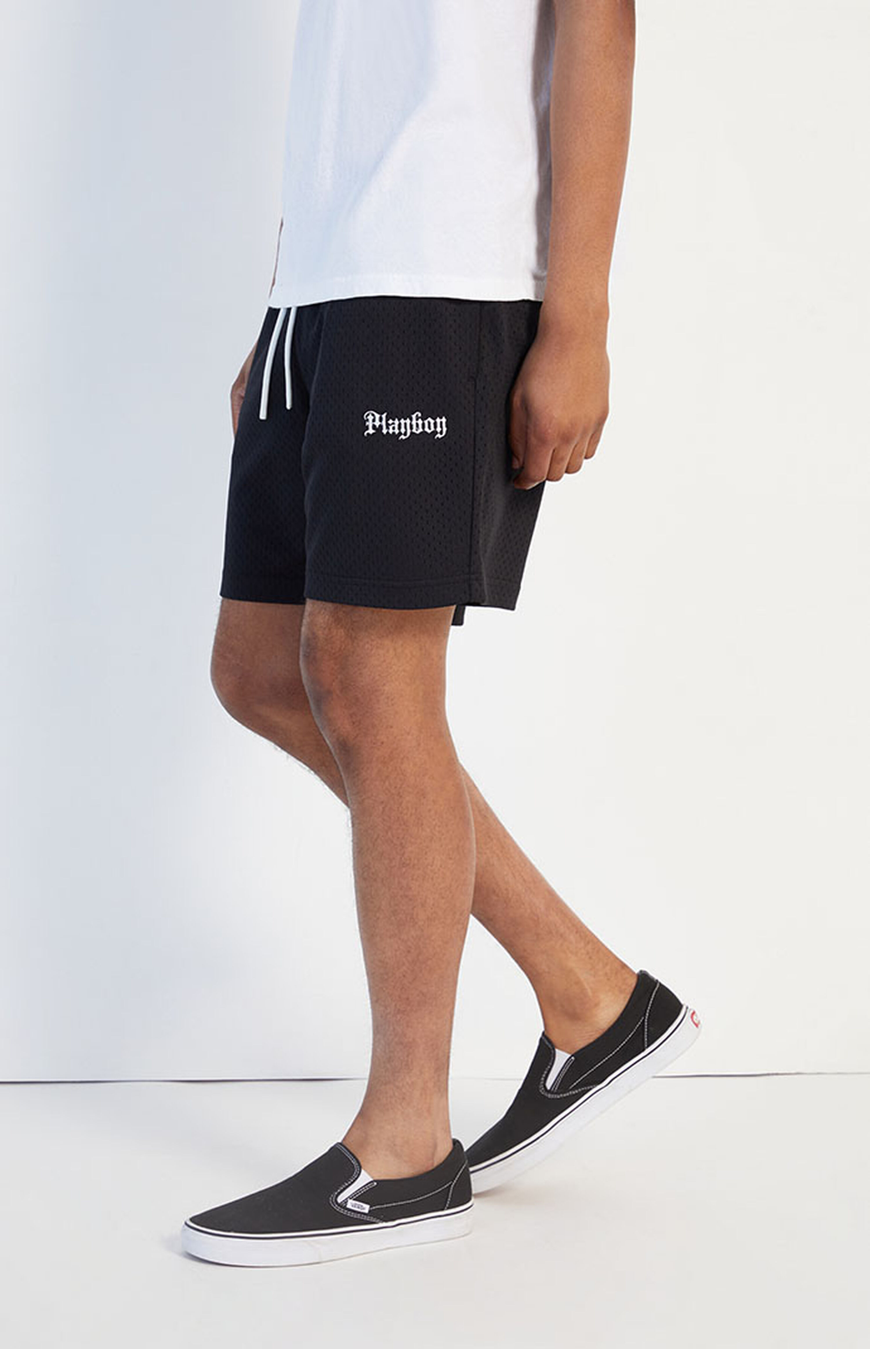 Playboy By PacSun Embroidered Mesh Basketball Shorts | PacSun