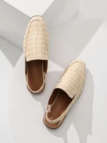 Women Crocodile Embossed Square Toe Slingback Flats SKU: sW210111333462906(500+ Reviews)$22.80$21... | SHEIN