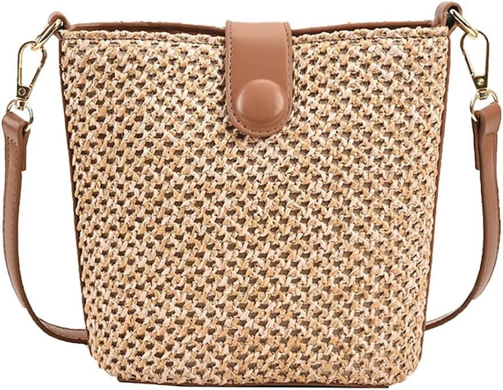 CAILDANL Women Straw Crossbody Bag Beach Handmade Rattan Shoulder Bags Hand Woven Leather Straps ... | Walmart (US)