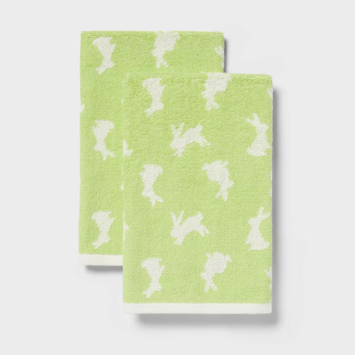 2pk Easter Bunny Hand Towel Set Green - Room Essentials™ | Target
