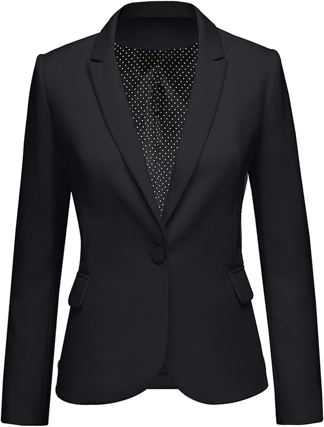 LookbookStore Womens Notched Lapel Pockets Button Work Office Blazer Jacket Suit | Amazon (US)