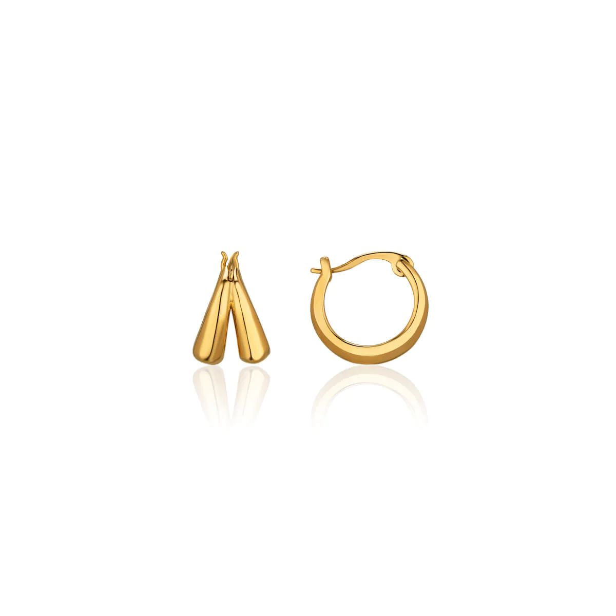 Double Curve Hoops (Gold) | Abbott Lyon