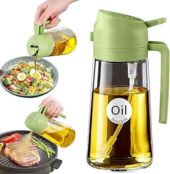 YARRAMATE Olive Oil Dispenser Bottle for Kitchen，2 in 1 Oil Sprayer for Cooking, 16oz/470ml Gla... | Amazon (US)