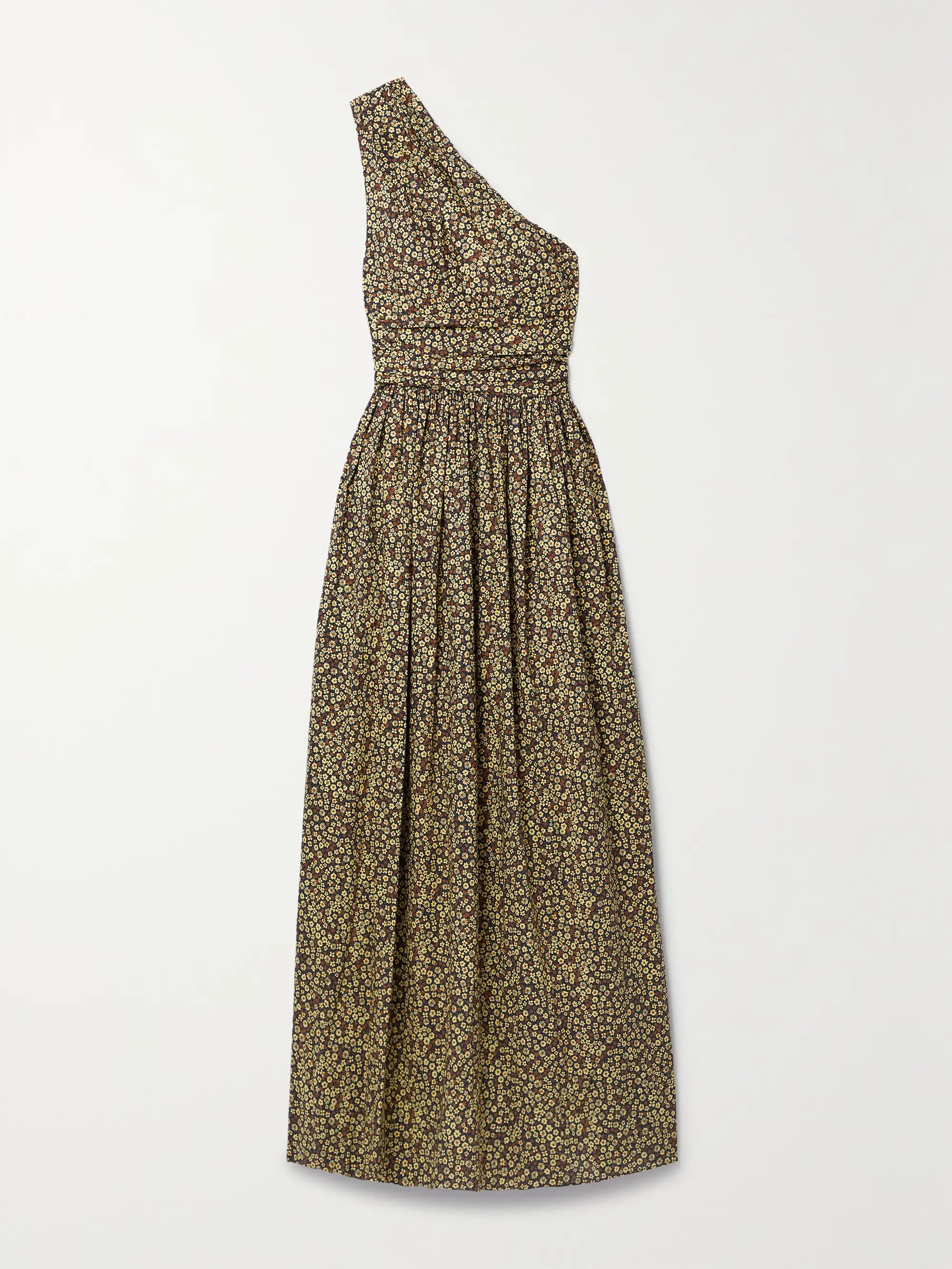 One-shoulder floral-print organic cotton-poplin maxi dress | NET-A-PORTER (US)