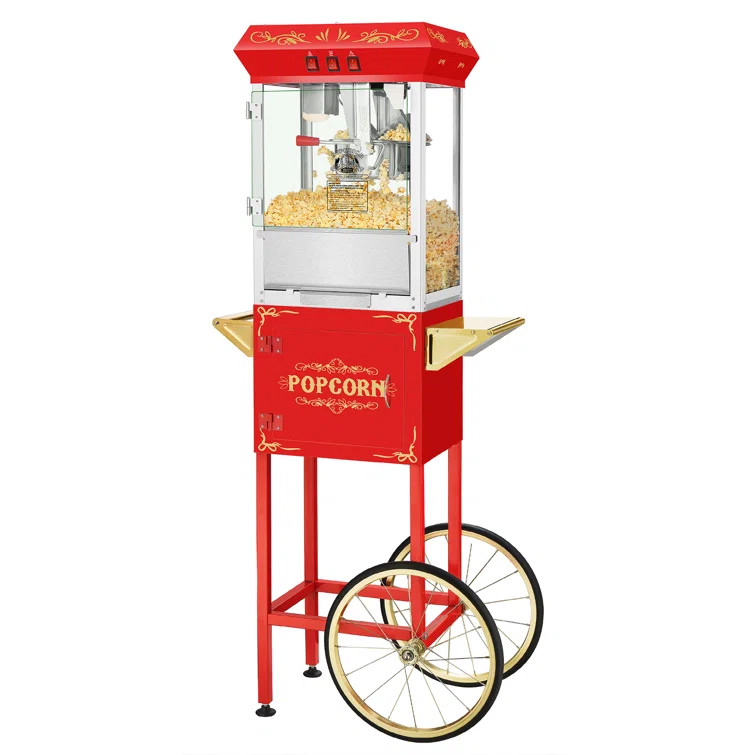 8 Oz. Movie Night Popcorn Popper Machine with Cart | Wayfair North America