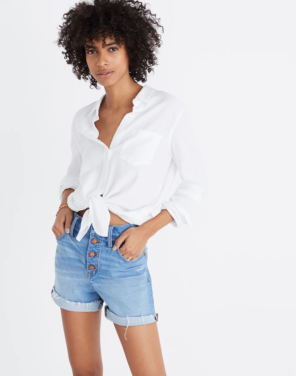 High-Rise Denim Shorts: Button-Front Edition | Madewell