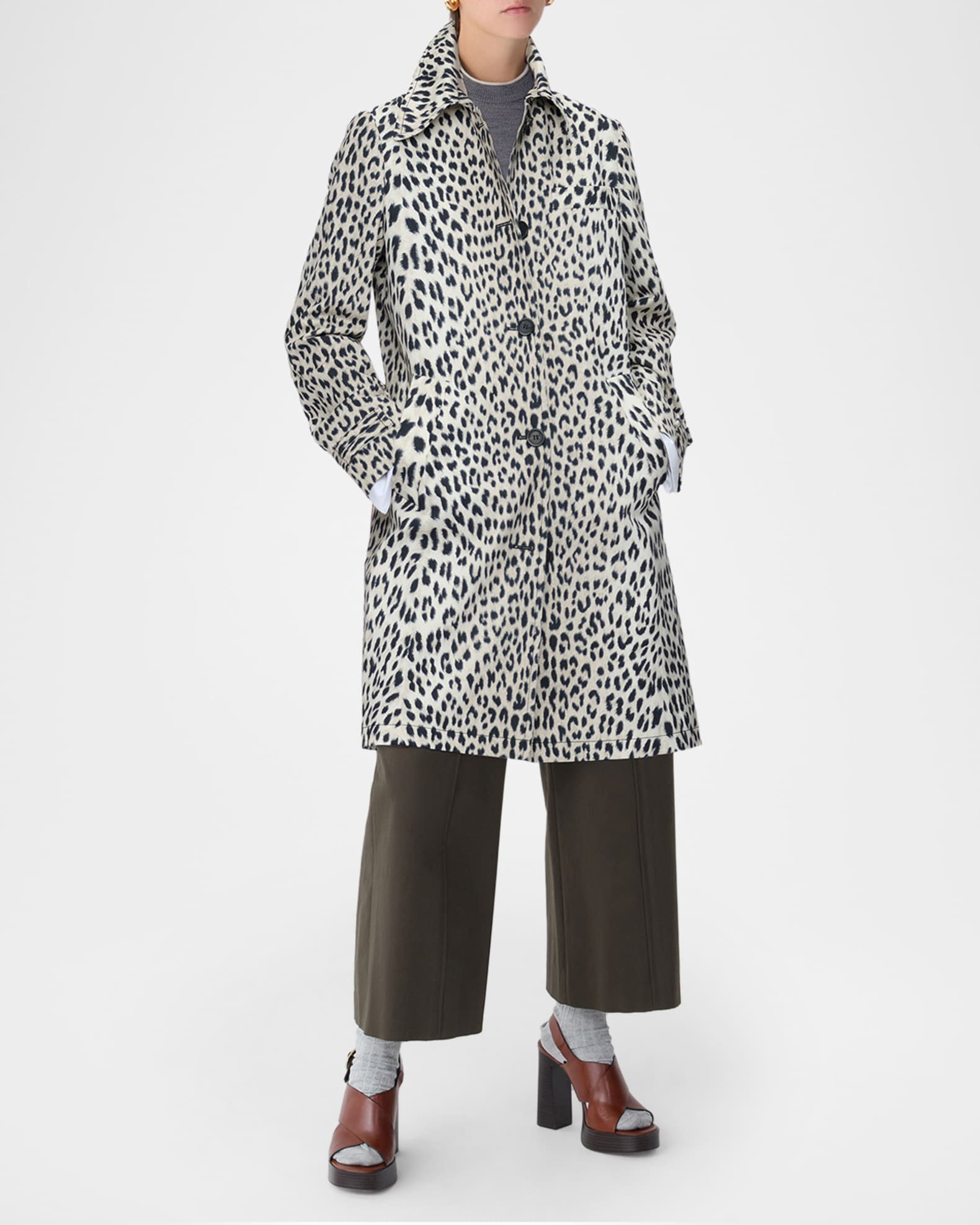 Alaine Animal-Print Car Coat | Neiman Marcus