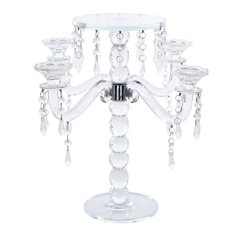 15.37'' H Crystal Tabletop Candelabra | Wayfair North America