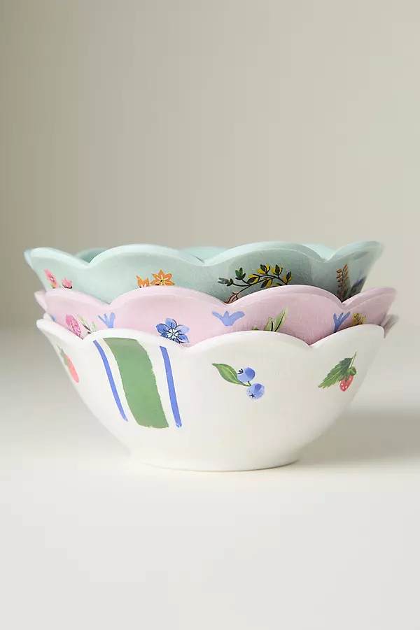Annette Floral Melamine Nut Bowls, Mixed Set of 3 | Anthropologie (US)