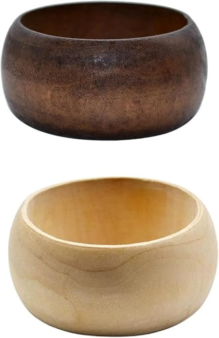 Round DIY Natural Wooden Large Bangles Handmade Ethnic Wood Cuff Bracelet Vintage Simple Round Na... | Amazon (US)