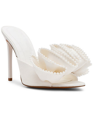 Women's Affinity-Pearl Ruffle High Heel Dress Mules | Macy's
