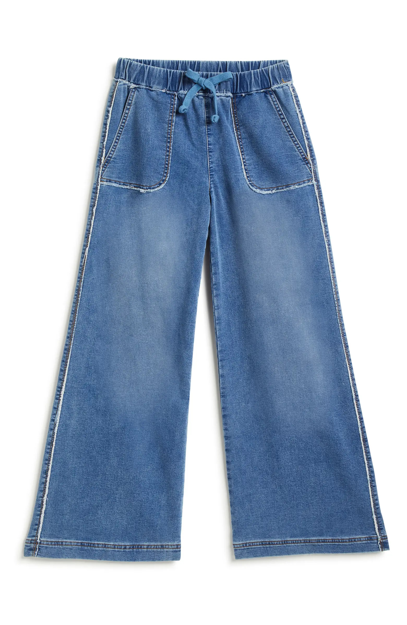 Tractr Kids' Drawstring Waist Wide Leg Jeans | Nordstrom | Nordstrom