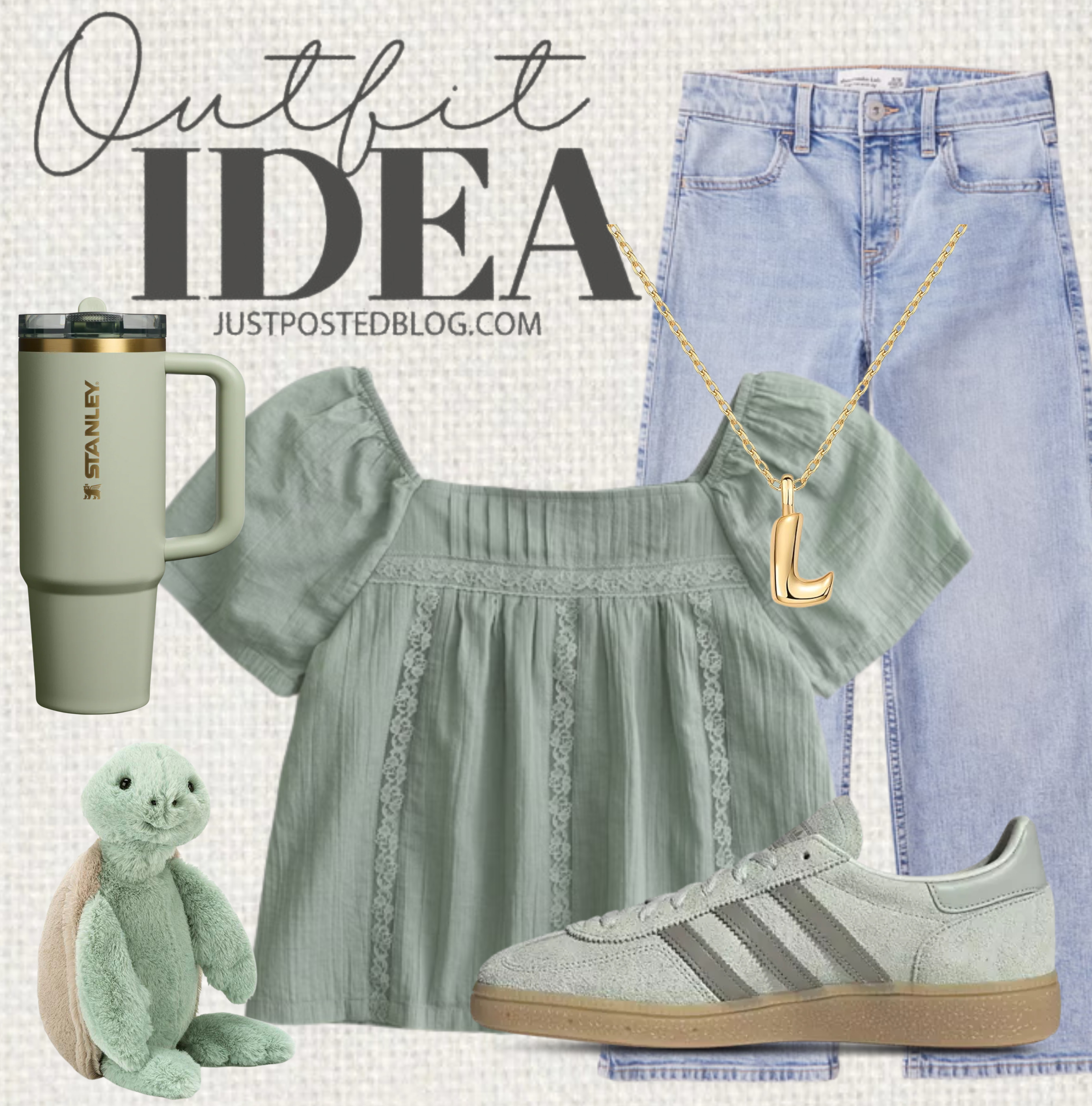Green is such a fun color for spring!! This is such a CUTE outfit for tweens and teens!! 

 