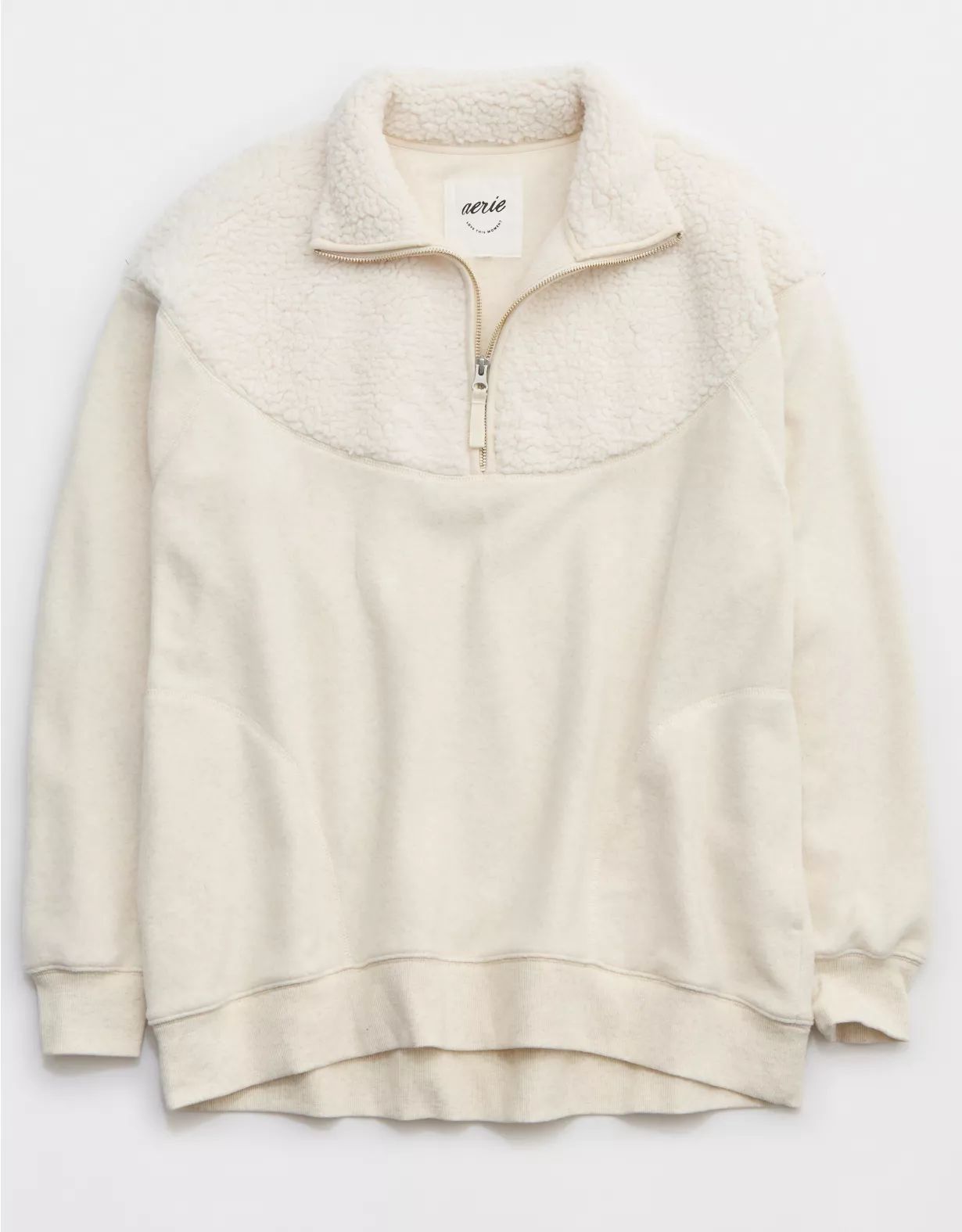 Aerie Hometown Holiday Quarter Zip Sweatshirt | Aerie