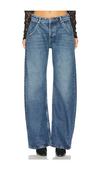 Enzo Mid Rise Barrel Jeans in Hendrix | Revolve Clothing (Global)