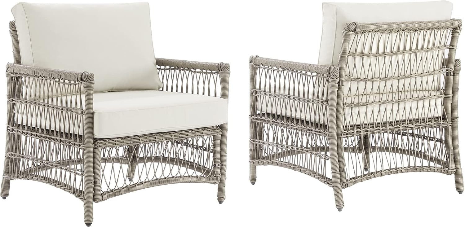Crosley Furniture KO70434DW-CR Thatcher Outdoor Wicker 2-Piece Armchair Set, Driftwood with Creme... | Amazon (US)