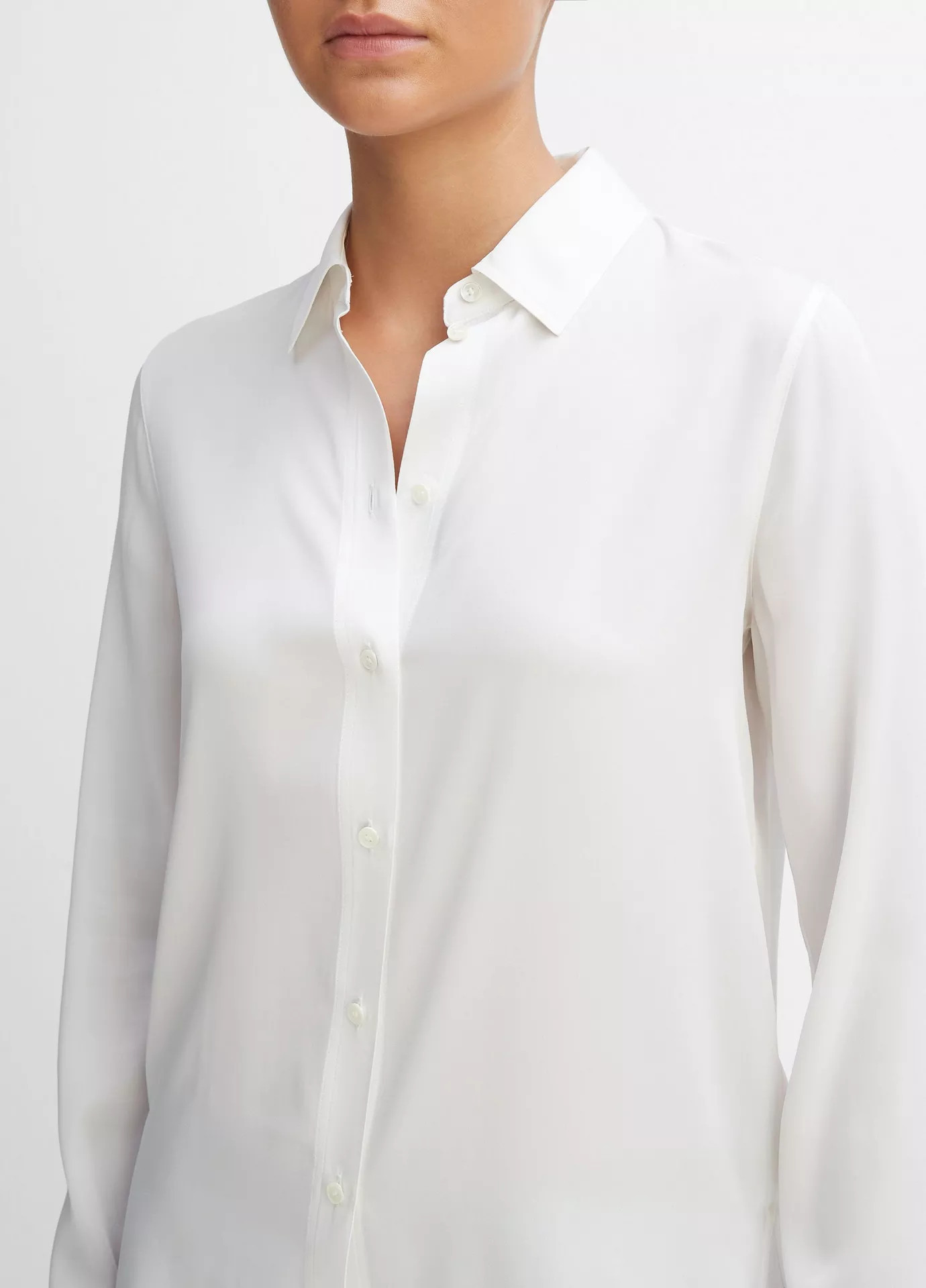 Slim Fitted Stretch-Silk Blouse | Vince LLC