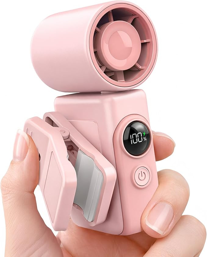 Hotsales Clip-On Portable Fan, 13500 RPM Rechargeable Handheld Mini Fan with LED Display, 360° R... | Amazon (US)