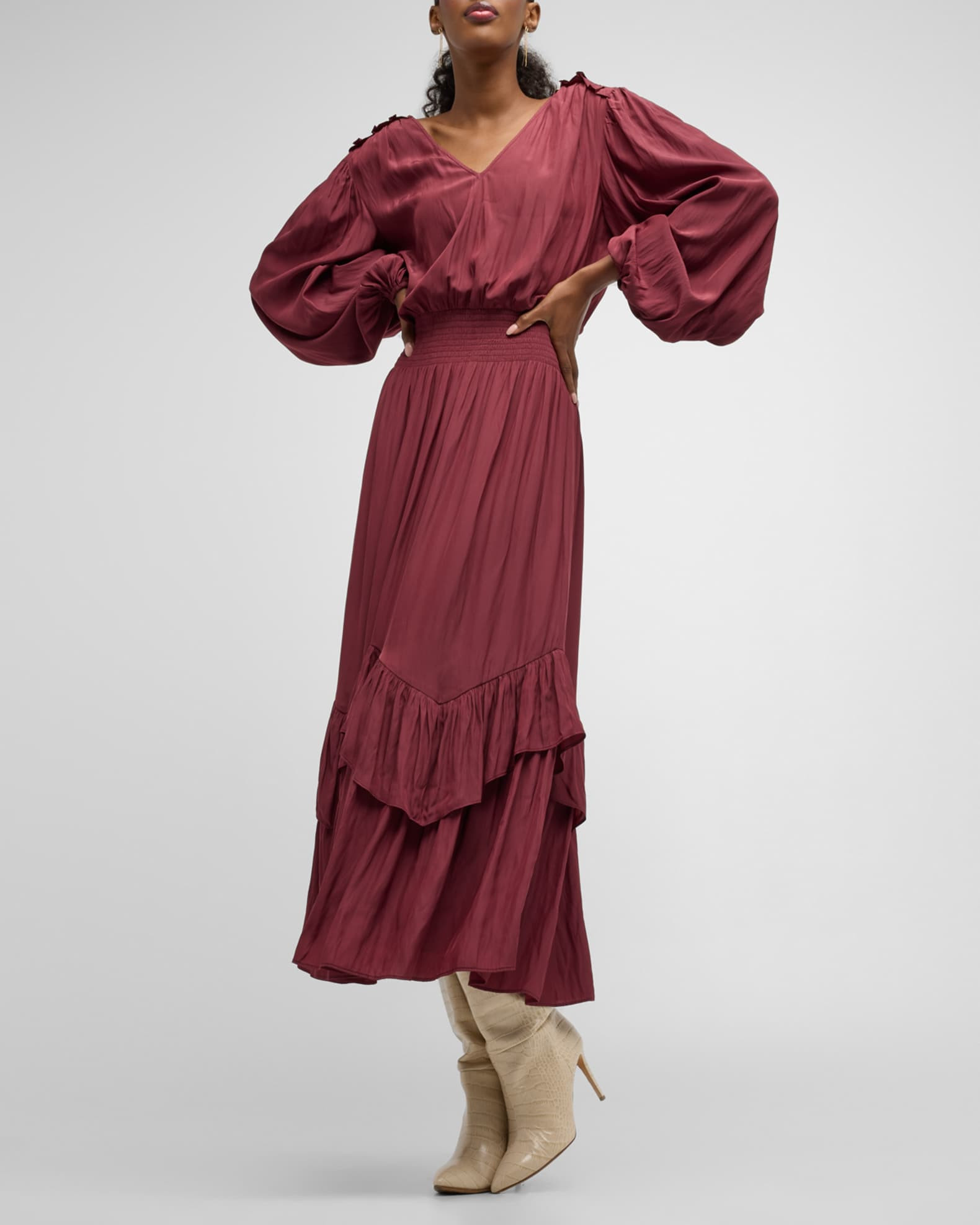 Alaia Ruffle Maxi Dress | Neiman Marcus