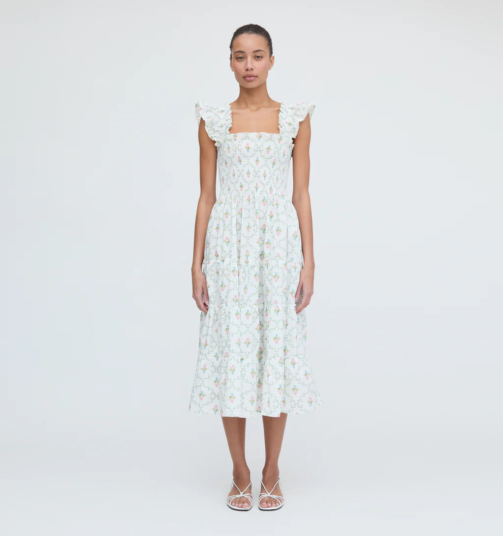 The Ellie Nap Dress - Pastel Trellis | Hill House Home US