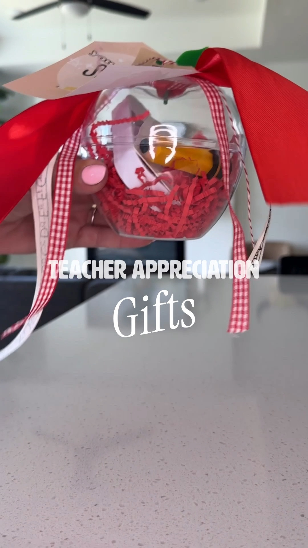 a little apple, a gift card, and all the teacher things 🍎🤍 cute, easy, and they’re going to love it ✨ teacher gifts 