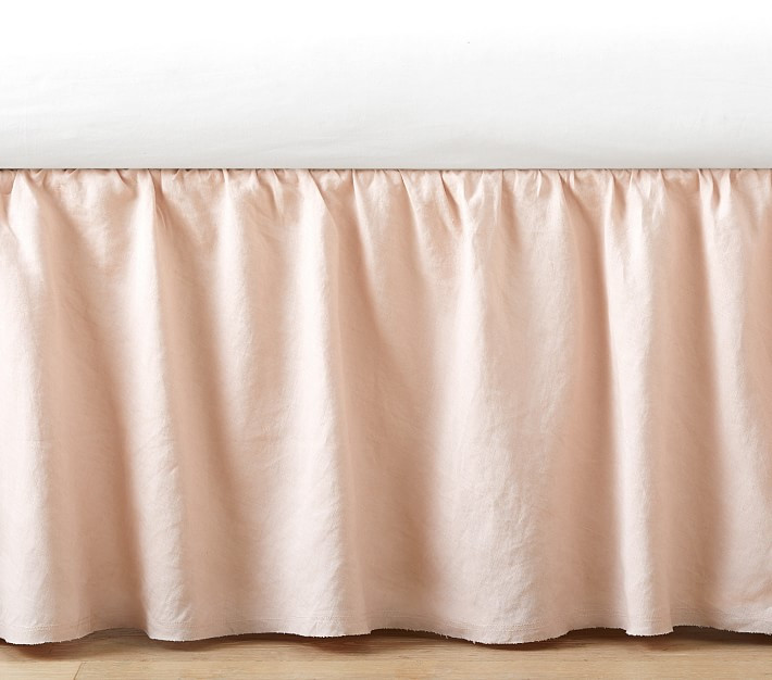 Ruffle Belgian Linen Crib Skirt | Pottery Barn Kids