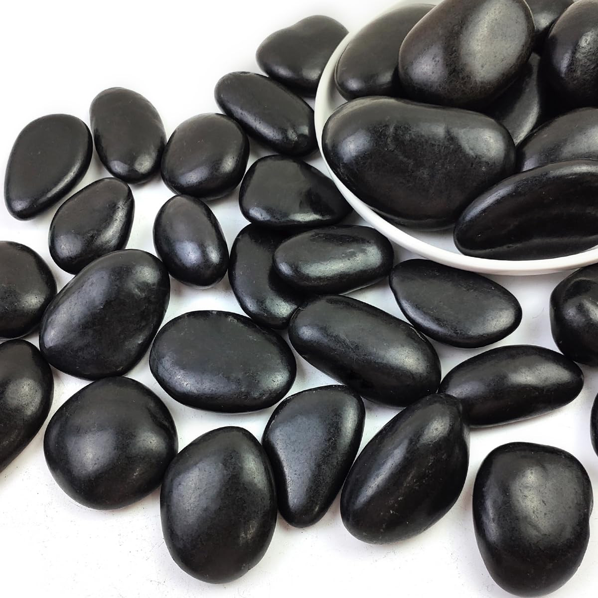 Natural Black River Rocks - 2-3 inch 5LB High Polished Decorative Pebbles, Polished Stones for La... | Amazon (US)