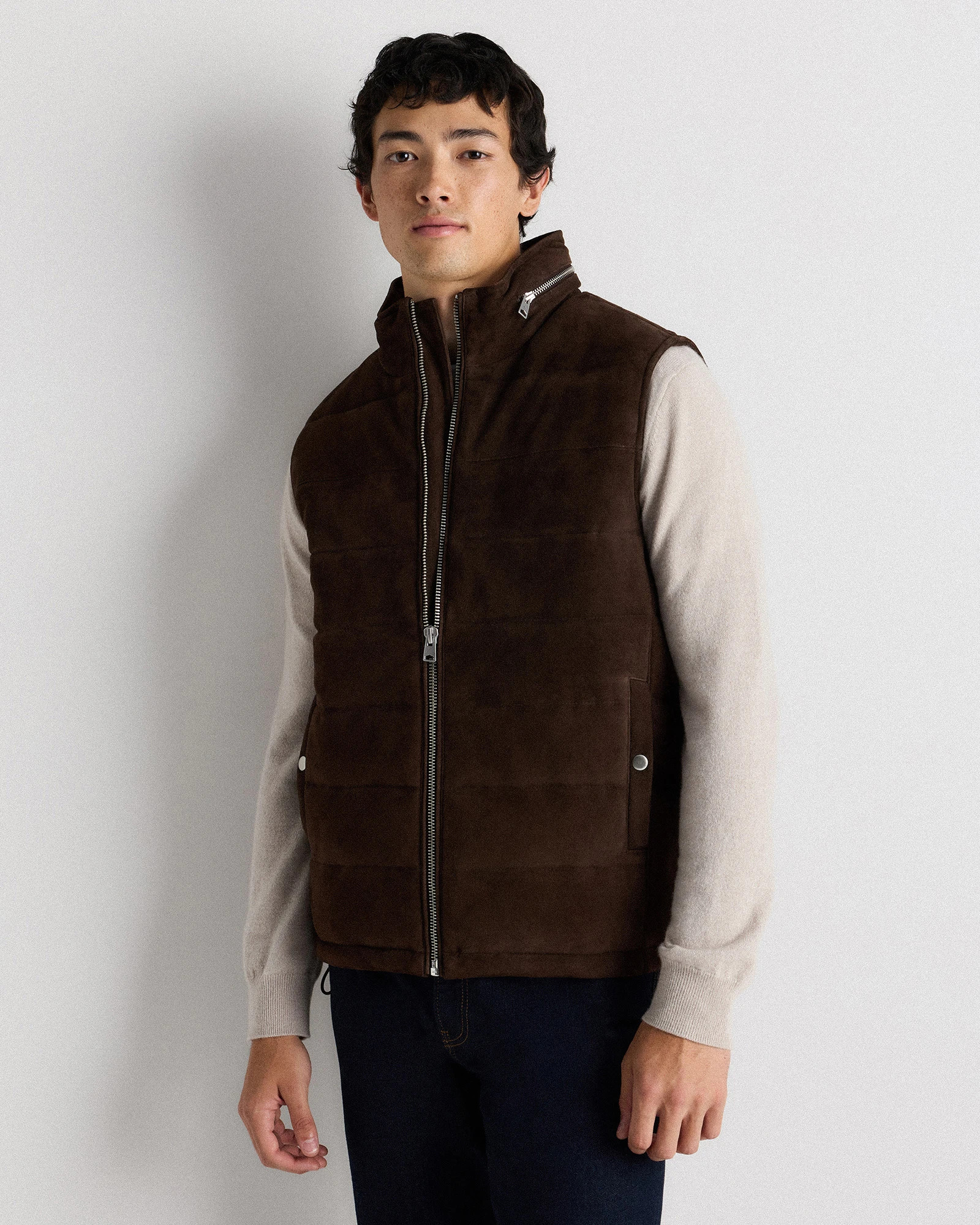 100% Suede Puffer Vest | Quince
