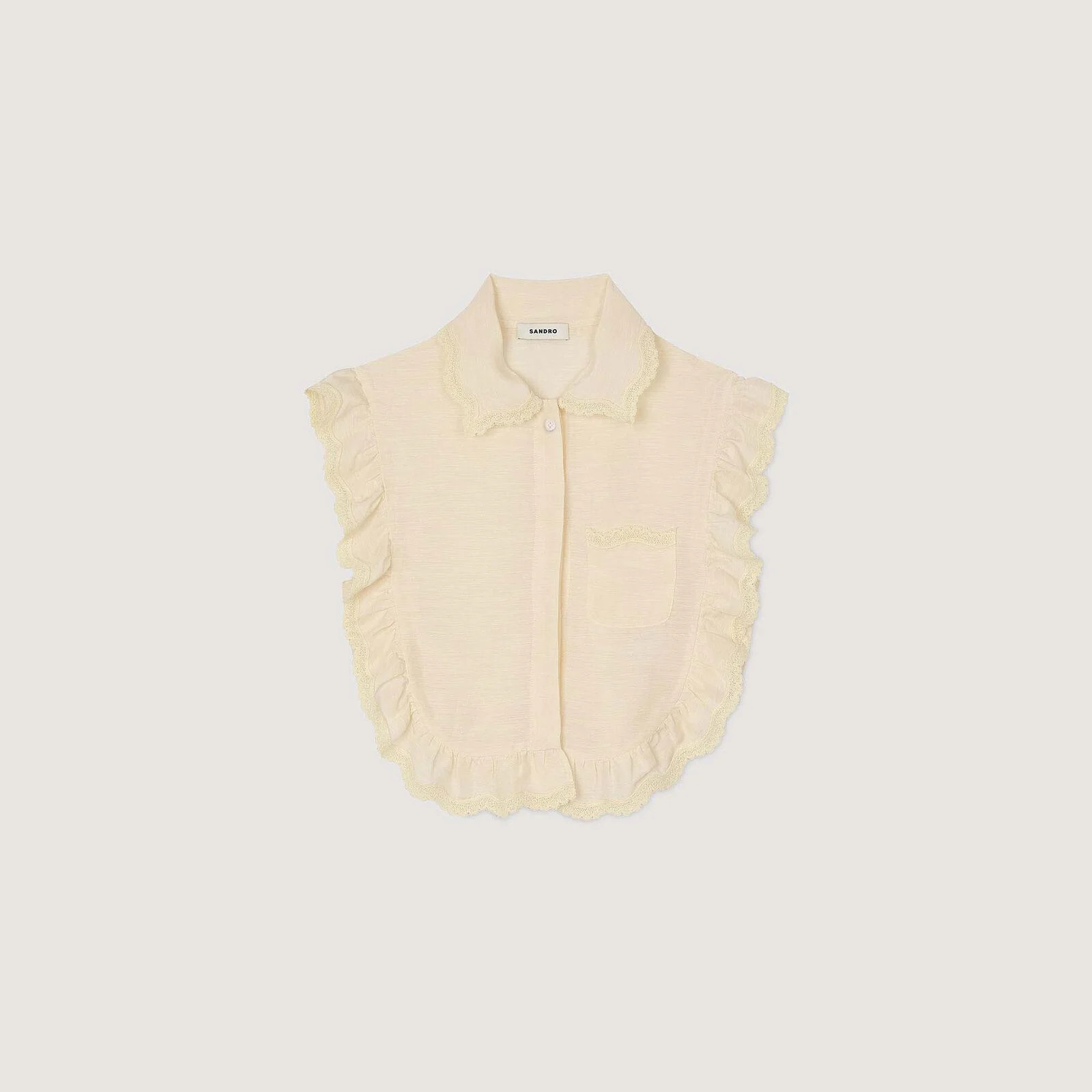 Shirt collar with lace detail | Sandro US | Sandro-Paris US